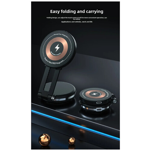 Magnetic Wireless Phone Car Mount Stand Universal Dashboard Suction Cup Bracket for Vehicles,with Wireless Charging 1