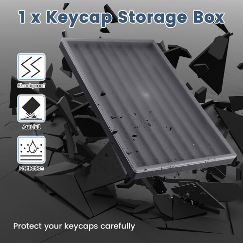 Waterproof Keycap Storage Box with Lid -for Keyboard Keycaps Display and Collection Black 1
