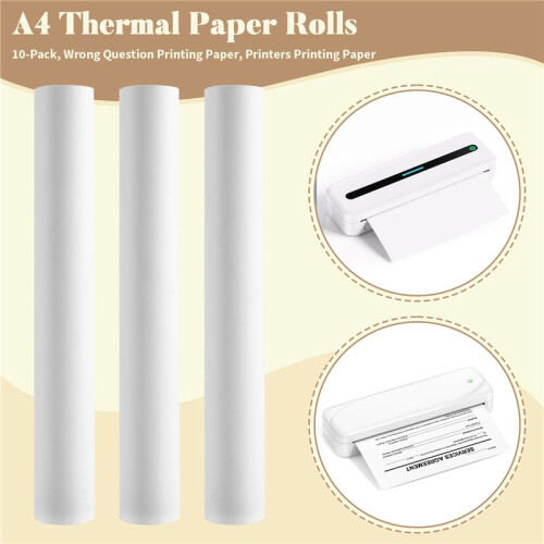 A4 Thermal Paper Rolls 10-Pack, 210x30mm, Wrong Question Printing Paper, Printers Printing Paper 1