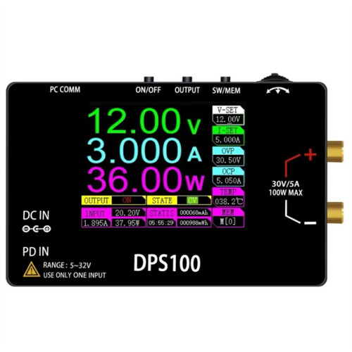 DPS100 30V 5A Portable  Power Supply 100W Output Digital CNC Adjustable  Stabilized Power Supply Type-C  Input