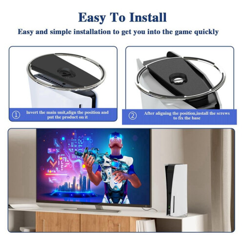 Slim Vertical Stand for PS5 Secure, Stylish Base for  5 Disc & Digital Models