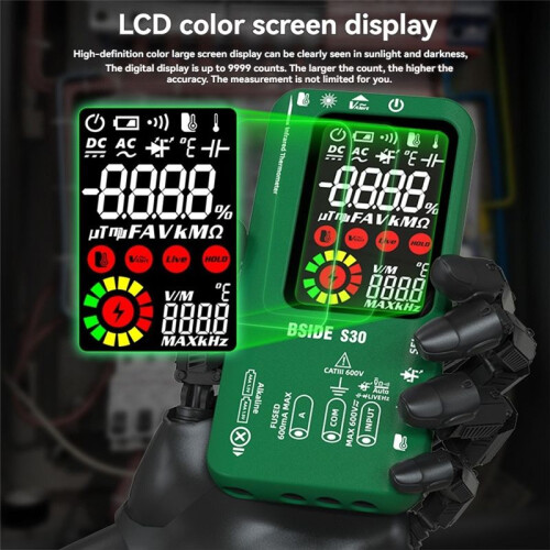 BSIDE Digital Multimeter Infrared Temperature 15V Diode LED Rechargeable  Multimeter DMM Red 2