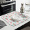 Floral Print Kitchen Dish Drying Mat Microfiber 16x18 Inch 3