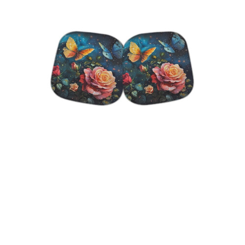 Butterfly Rose 2 τεμάχια πτυσσόμενο παρμπρίζ για αυτοκίνητο, SUV, φορτηγό – Universal, εύκολη 1