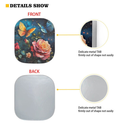 Butterfly Rose 2 τεμάχια πτυσσόμενο παρμπρίζ για αυτοκίνητο, SUV, φορτηγό – Universal, εύκολη 2