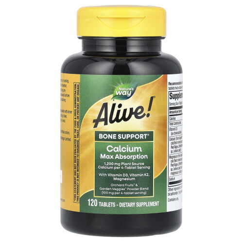 Φύση Nature's Way, Alive! Calcium Max Absorption, 120 Tablets 2