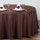 Round Polyester Tablecloth 132 in Chocolate Brown 2