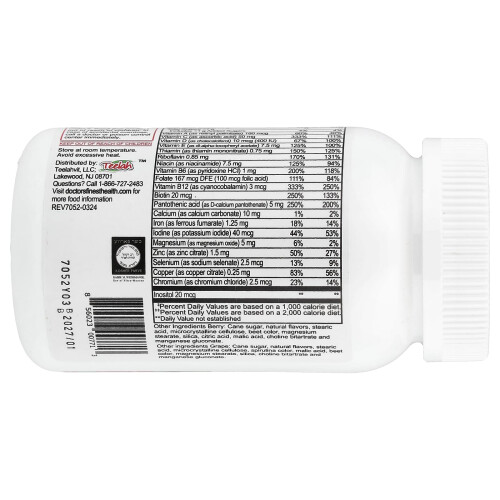 Doctor's Finest, Multivitamínico e Multimineral para Crianças com Ferro, Uva e Morango, 150 Comprimidos Chupáveis 2