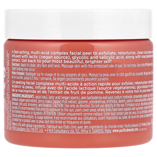 Pacifica Πασιφίκα, Glow Baby, Brightening Peel Pads, 60 Φυσικό Φιμπερ Πάντ 1