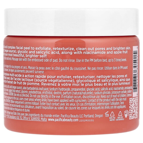 Pacifica Πασιφίκα, Glow Baby, Brightening Peel Pads, 60 Φυσικό Φιμπερ Πάντ 2