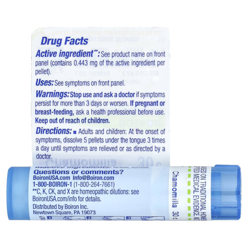 Boiron, Chamomilla, 30C, Ca 80 Pellets 1
