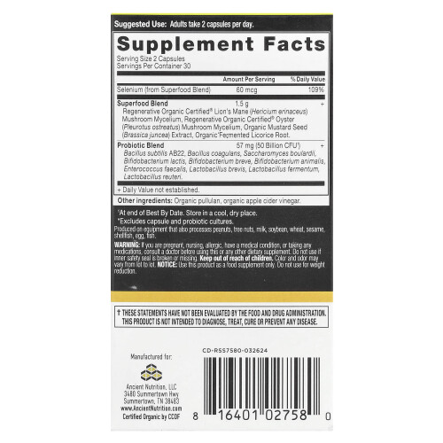 Ancient Nutrition, Maagherstel Probiotica, 60 Capsules 1