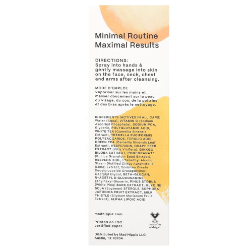 Mad Hippie, Vitamiini C - tonikum, 4 fl oz (118 ml) 2