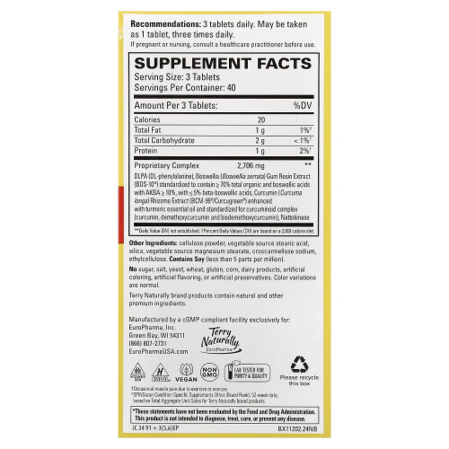 Terry Naturally, Curamin, Απελευθερωτική από την Αلمه, Extra Strength , 120 Tablets 1