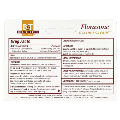 Boericke & Tafel, Florasone, Τοπική Κρέμα, 1 oz (28 g) 2