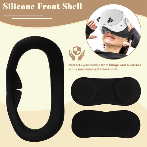 For Quest 3S Silicone Host Protective Cover with Controller Protector and Lens Cover for Quest 3S Accessories 1