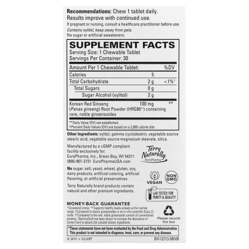 Terry Naturally, Ginseng Energi, 30 Tåbles 1