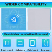 12.8W/Mk Heat Dissipation Silicone Pad CPU/GPU Card Thermal Pad Mat Motherboard Grease Pad 100x100x1mm