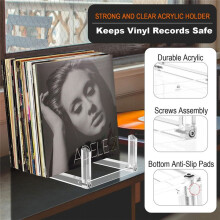 TXESIGN Schallplatten-Aufbewahrungshalter für Alben, Acryl-Schallplatten-Organizer-Ständer für Bis zu 30 Schallplatten für 10-Zoll- und