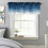 Μπλε ναυτικό ντεγκραντέ Ocean Valance 54x18in, με τσέπη για ράβδους, συμβατό με κουζίνα, 3