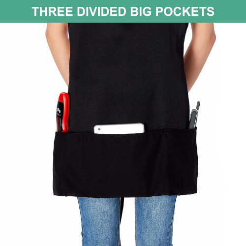 Jubatus2Pack3Pockets justerbart forkle til kokkekjøkken, svart 1