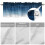 Μπλε ναυτικό ντεγκραντέ Ocean Valance 54x18in, με τσέπη για ράβδους, συμβατό με κουζίνα, 6
