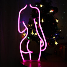 Placa de Neon, Luzes de Neon LED Lady Back para Decoração de Parede, Placa de Neon Alimentada Por Bateria e USB para Quarto, Bar, Caverna Do Homem