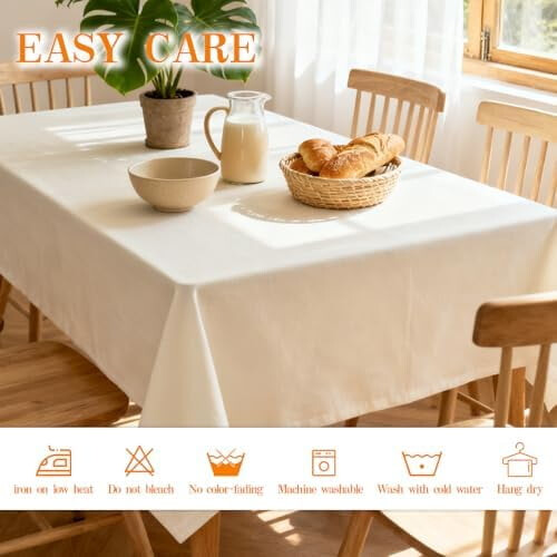 White Polyester Tablecloth 90in Round for Rectangular 2