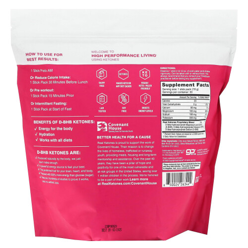 Real Ketones, Shift, Raspberry Lemonade, 30 Drink Mix Packets, 0.27 oz (7.6 g) Each 1