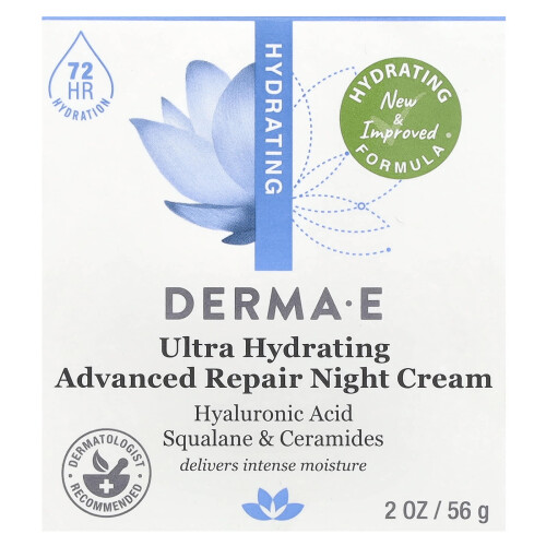 DERMA E, Πολυλειτουργικό Νύχτα Κρέμα Αποκατάστασης, 2 oz (56 g) 1
