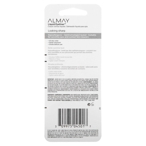 Almay, Nice Ink, Λικβέιντερ Γλώσσας, 221 Μαύρος, 0.1 fl oz (2.9 ml) 2