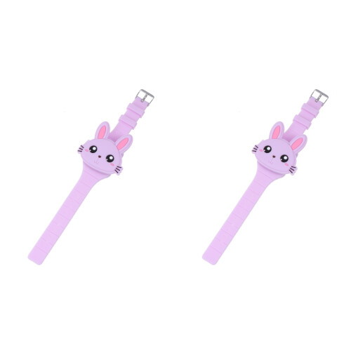 2Pièces Cartoon Violet Silicone Et Adaptée 1