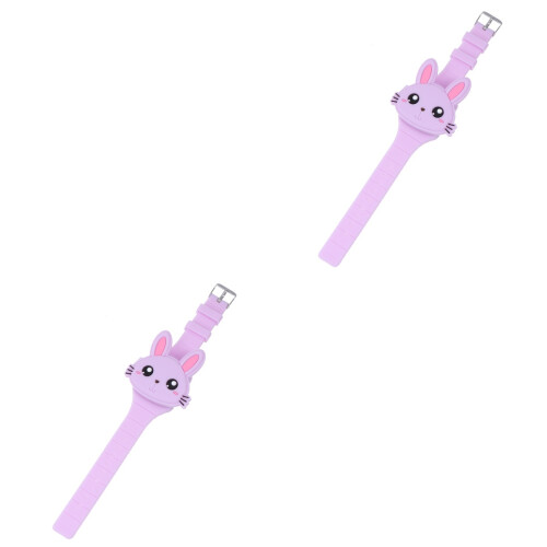 2Pièces Cartoon Violet Silicone Et Adaptée 2