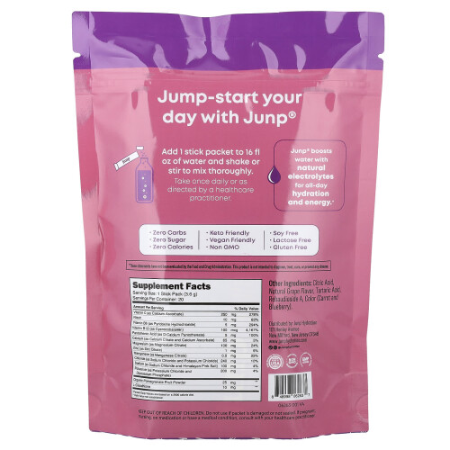 JUNP Hydration, Ηλεκτρολύτης σε Πώμα Μίγμα, Γραπές, 20 Stick Packs, 0.13 oz (3.6 g) Each 1