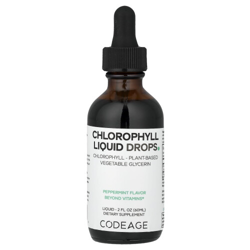 Codeage, Vegan, Chlorophyll+-Flüssigtröpfchen, Pfefferminze, 50 mg, 2 fl oz (60 ml) 2