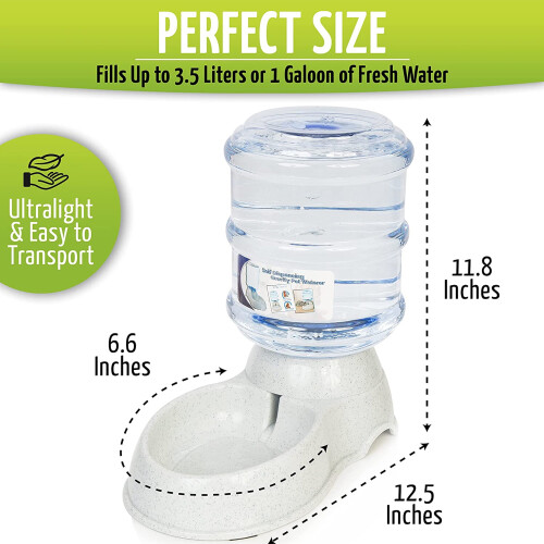 Zone Tech Gravity Pet Waterer Αυτόματη αυτόματη δοσομετρική δοσομετρική θήκη νερού για 1