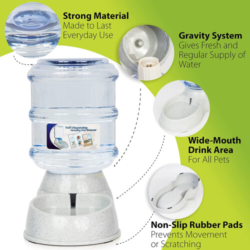 Zone Tech Gravity Pet Waterer Αυτόματη αυτόματη δοσομετρική δοσομετρική θήκη νερού για 2