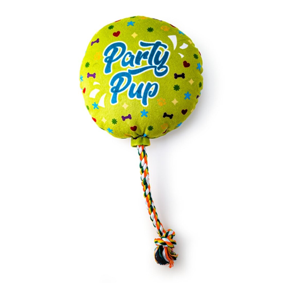 Hugglepets Party Pup Balloon Squeaky Dog Toy - Lime