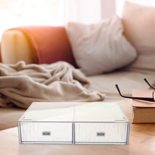 Clear Plastic Storage Drawers Stackable 1Pack 9.1X6.7X2.0In 1