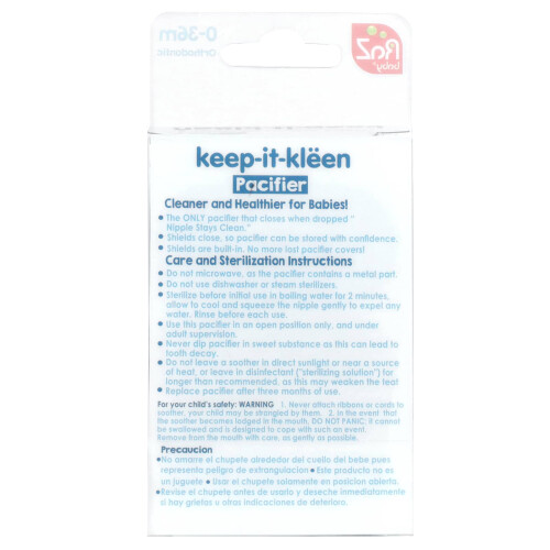 RaΖμπαμπί, Keep-It-Kleen Πακιάστρα, 0-36m, Μπλε & Γκρι, 2 Πακιάστρες 1