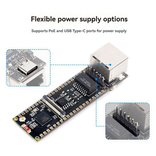 ESP32-S3 Ethernet Development Board with OV2640 Camera Supports  POE Dual-Core Plate Load Type-C Interface 1