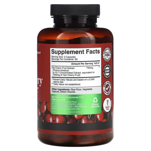 Nature's Craft, Tart Cherry, 240 Capsules 1