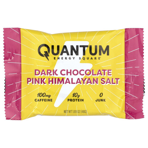 Quantum Energy Square, Σκοτεινό Τσόκολαλ Πιγκ Χιμαλαϊκή Αλάτι, 8 Μπάρες, 1.69 oz (48 g) Κάθε 2
