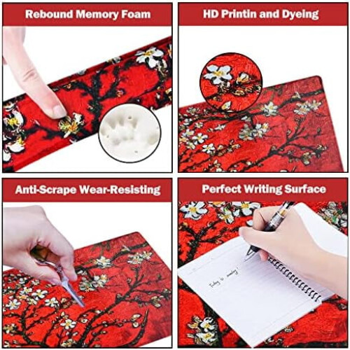 Σετ Mouse Pad Gaming με Στήριγμα Καρπού 4 τεμάχια Red Van Gogh 2