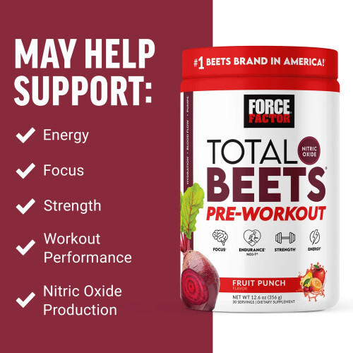 Force Factor, Total Beets, Pre-workout, Hedelmäpompeli, 12,5 oz (354 g) 2