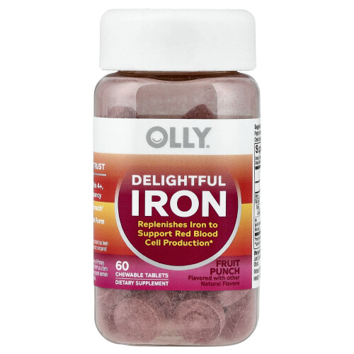 OLLY, Delightful Iron, Ages 4+, Fruit Punch, 60 Chewable Tablets 2