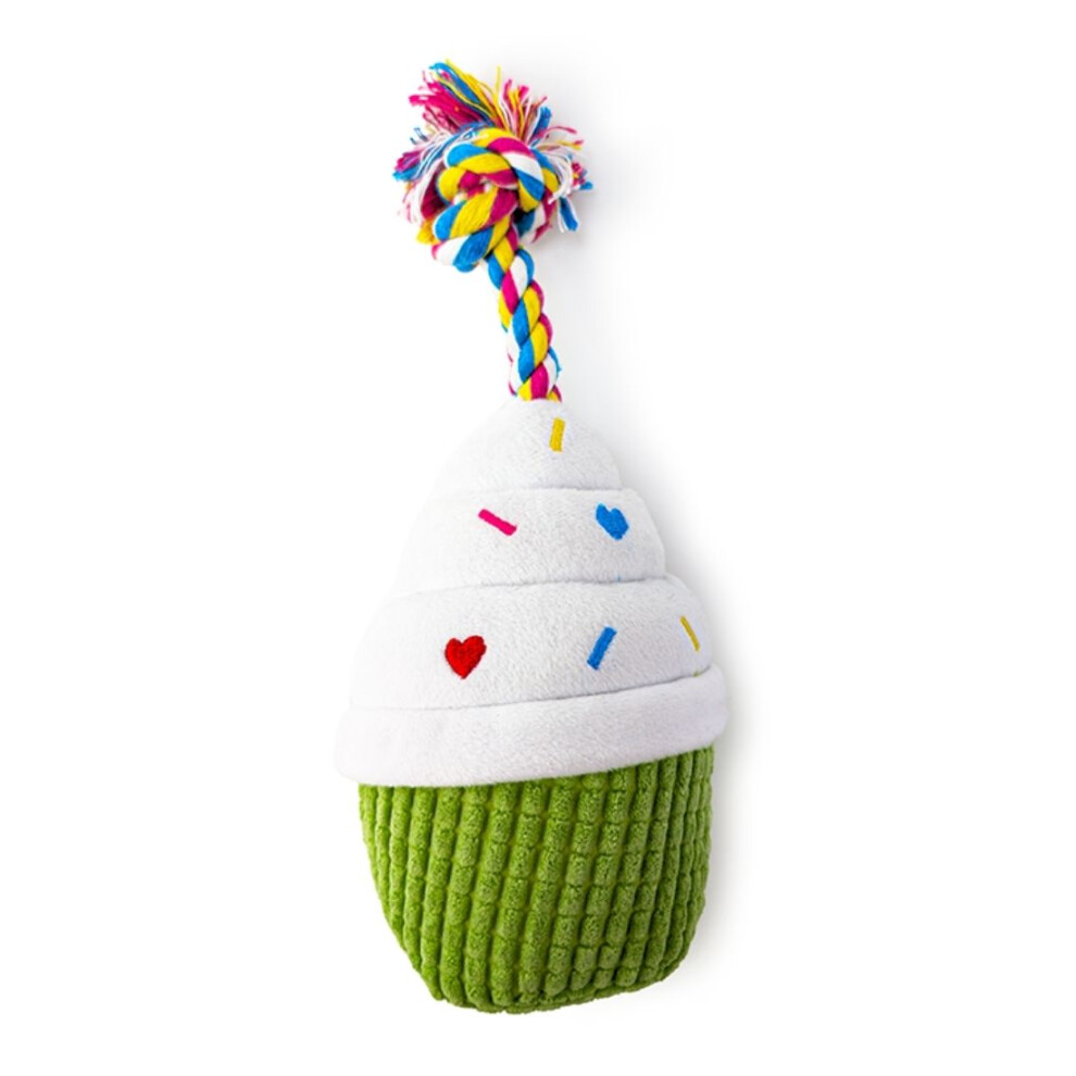 Hugglepets Party Pup Cupcake Squeaky Dog Toy - Lime