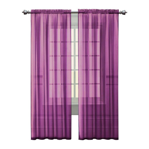 White Sheer Voile Curtains 100x200cm (2 pcs) 1