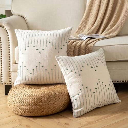 Fodere per cuscini in cotone stile boho, 12x20 cm, set da 2 1