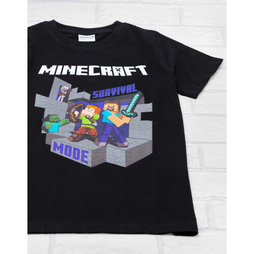 Minecraft Minecraft Short Sleeved T-Shirt (Boys Black) 1